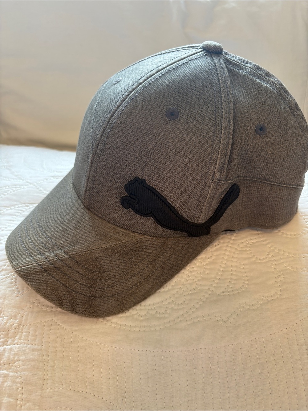 Puma Gray Flexfix Cap with Black Puma Logo L/XL
